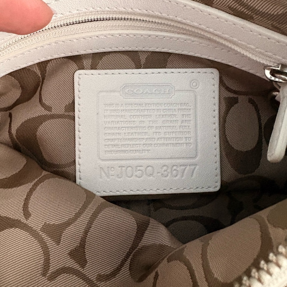 Coach White Polka Dot Special Edition Pouchette - Picture 8 of 11